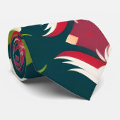 Kerstman Kerstmis Decoraties Water Patroon Stropdas (Opgerold)