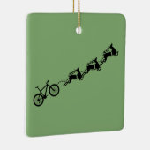 Kerstman Kerstmis Fiets Rendier Grappig Keramisch Ornament (Rechts)
