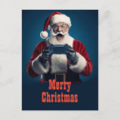 Kerstman Kerstmis Gamer Briefkaart (Voorkant)
