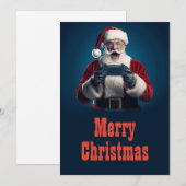 Kerstman Kerstmis Gamer Feestdagenkaart (Voorkant / Achterkant)