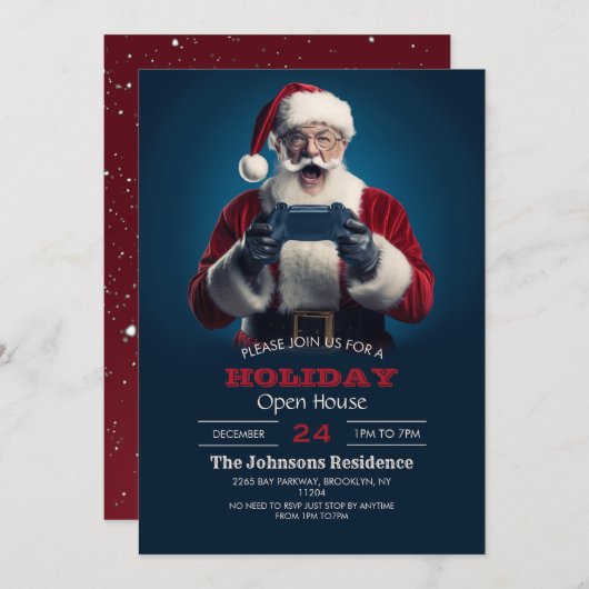 Kerstman Kerstmis Gamer Kaart (Voorkant / Achterkant)