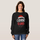 Kerstman Kerstmis Gaming Matching Kostuum Prem Trui (Voorkant volledig)