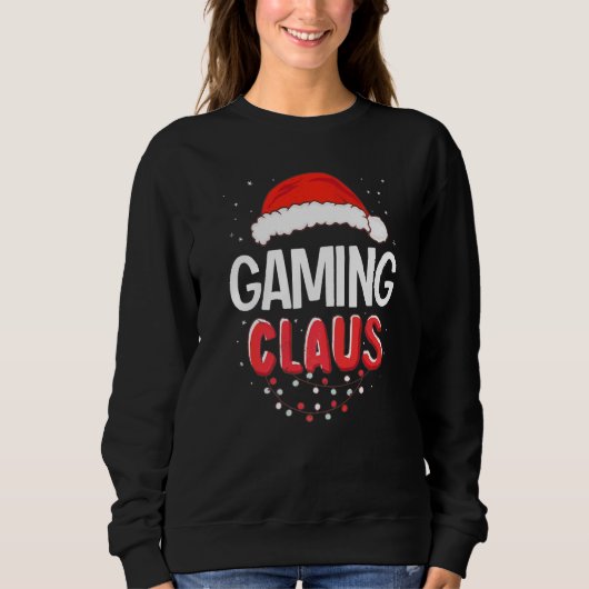 Kerstman Kerstmis Gaming Matching Kostuum Prem Trui (Voorkant)