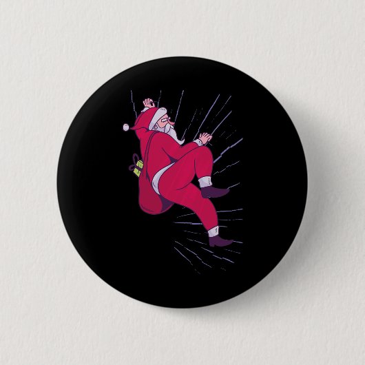 Kerstman Kerstmis - Grappige Boulderen En Rots Ronde Button 5,7 Cm (Voorkant)