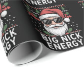 Kerstman Kerstmis Grote Nick Energie Feest Grappig Cadeaupapier (Rol Hoek)