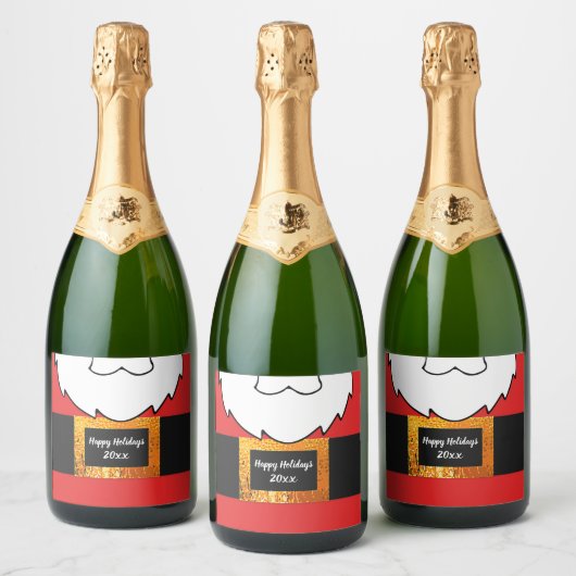 Kerstman Kerstmis gunst geschenken Sparkling Wijnetiket (Flessen)