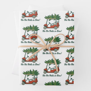 Kerstman Kerstmis Hole In One Golf Golfen Santa Inpakpapier Vel