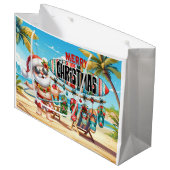 Kerstman Kerstmis in juli op het strand Groot Cadeauzakje (Voorkant Gekanteld)