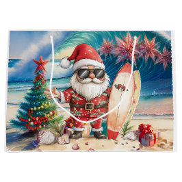 Kerstman Kerstmis in juli op het strand surfer Groot Cadeauzakje