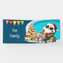 Kerstman Kerstmis in juli Pool Party Banner