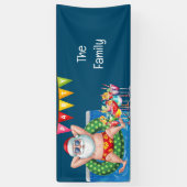 Kerstman Kerstmis in juli Pool Party Banner (Verticaal)