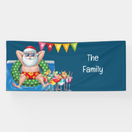 Kerstman Kerstmis in juli Pool Party Banner