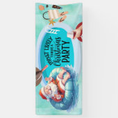 Kerstman Kerstmis in juli Pool Party Banner (Verticaal)