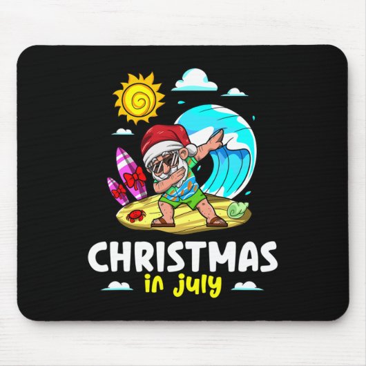 Kerstman Kerstmis In Juli Viering Zomer V Muismat (Voorkant)