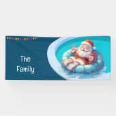 Kerstman Kerstmis in juli zwembadfeest banner (Horizontaal)