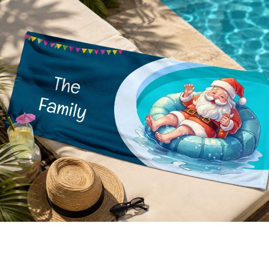 Kerstman Kerstmis in juli zwembadfeest banner