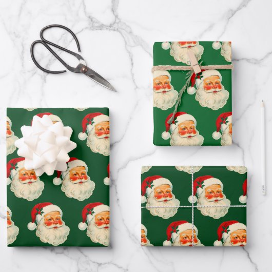 Kerstman Kerstmis Inpakpapier Vel (Voorkant)