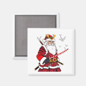 Kerstman Kerstmis Kerstman Japanse Kunst Samurai Magneet (Voorkant / Achterkant)