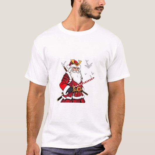 Kerstman Kerstmis Kerstman Japanse Kunst Samurai  T-shirt (Voorkant)