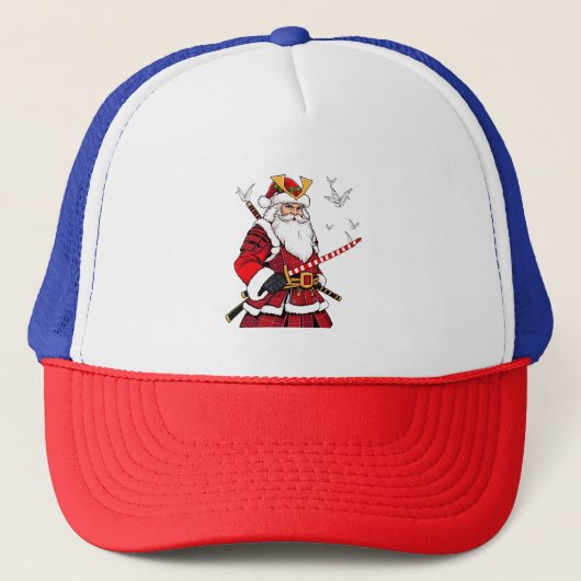 Kerstman Kerstmis Kerstman Japanse Kunst Samurai Trucker Pet (Voorkant)