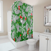 Kerstman Kerstmis Manatee Green Douchegordijn (In situ)