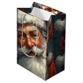 Kerstman Kerstmis Medium Cadeauzakje (Voorkant Gekanteld)