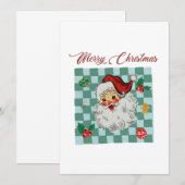 Kerstman Kerstmis Ontwerp Vintage Kaart (Voorkant / Achterkant)