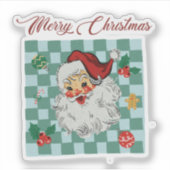 Kerstman Kerstmis Ontwerp Vintage Sticker (Voorkant)