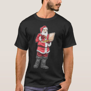 Kerstman Kerstmis Pizza T-shirt