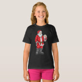 Kerstman Kerstmis Popcorn T-shirt (Voorkant volledig)