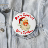 Kerstman Kerstmis  Ronde Button 4,0 Cm (In situ)