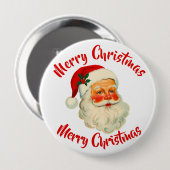 Kerstman Kerstmis  Ronde Button 4,0 Cm (Voorkant /achterkant)
