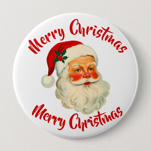 Kerstman Kerstmis  Ronde Button 4,0 Cm (Voorkant)