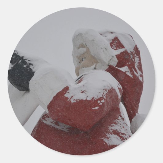Kerstman Kerstmis Ronde Sticker (Voorkant)