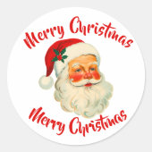 Kerstman Kerstmis  Ronde Sticker (Voorkant)