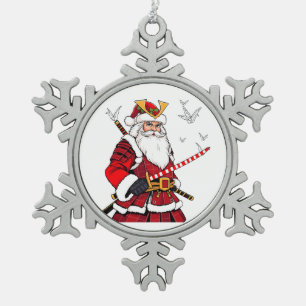 Kerstman Kerstmis Sinterklaas Japanse Kunst Samura Tin Sneeuwvlok Ornament