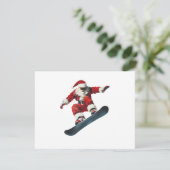 Kerstman Kerstmis Sneeuwboard Snowboarden Snowboar Feestdagenkaart (Staand voorkant)