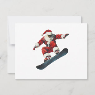 Kerstman Kerstmis Sneeuwboard Snowboarden Snowboar Feestdagenkaart