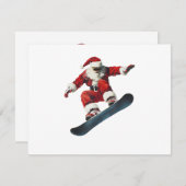 Kerstman Kerstmis Sneeuwboard Snowboarden Snowboar Feestdagenkaart (Voorkant / Achterkant)