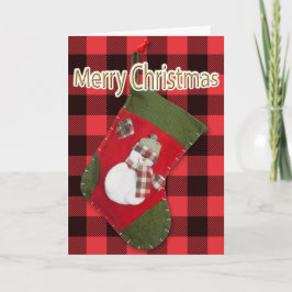 Kerstman Kerstmis Sock Buffalo Plaid Sjabloon