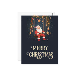 Kerstman Kerstmis sterren Briefkaart