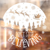 Kerstman Kerstmis Stop Niet Met Geloven Wit Raamsticker (Vel 2)