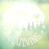 Kerstman Kerstmis Stop Niet Met Geloven Wit Raamsticker (Vel 3)