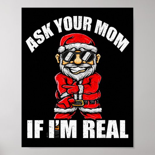 Kerstman Kerstmis Stoute Shirt Volwassene Kerstman Poster (Voorkant)