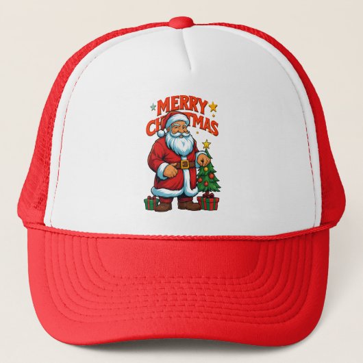 Kerstman Kerstmis  Trucker Pet (Voorkant)