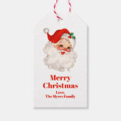 Kerstman Kerstmis vintage Cadeaulabel (Voorkant)