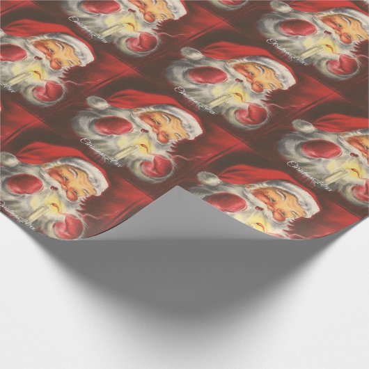 Kerstman Kerstmis vintage Cadeaupapier (Hoek)