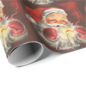 Kerstman Kerstmis vintage Cadeaupapier (Rol Hoek)