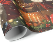 Kerstman Kerstmis Vintage Cadeaupapier (Rol Hoek)