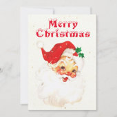 Kerstman Kerstmis Vintage Feestdagenkaart (Voorkant)